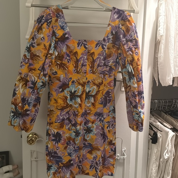Zara Yellow Floral Dress - size small - NEVER WORN - Picture 2 of 3
